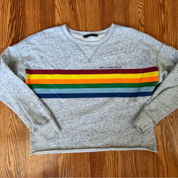 Abercrombie & Fitch Rainbow Stripe Sweatshirt - Picture 2 of 6